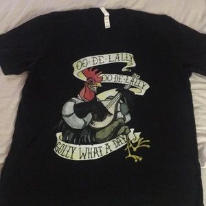 COPY - Disney Robin Hood shirt L Rooster music tee OO DE LALLY OO DE LALLY